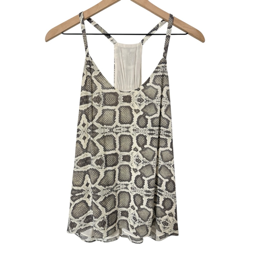 Alice + Olivia Snakeskin Pattern Silk Tank Top